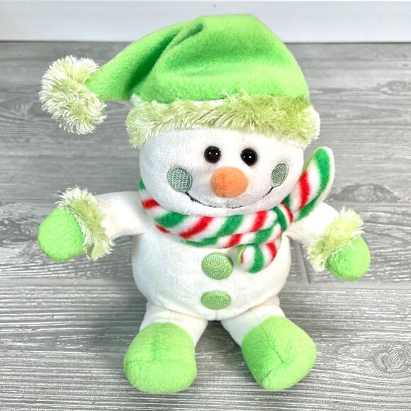 Vintage 2001 Walmart Snowman Plush Christmas Winter Green Hat Mittens Boots Rare - Picture 1 of 6